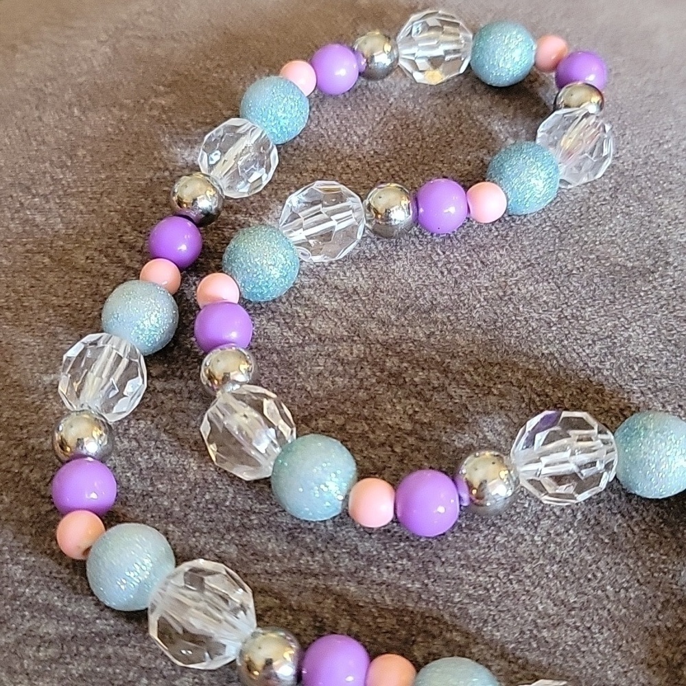 5/$25 Handmade Pastel Beaded Kidcore Stretch Necklace - Picture 4 of 6